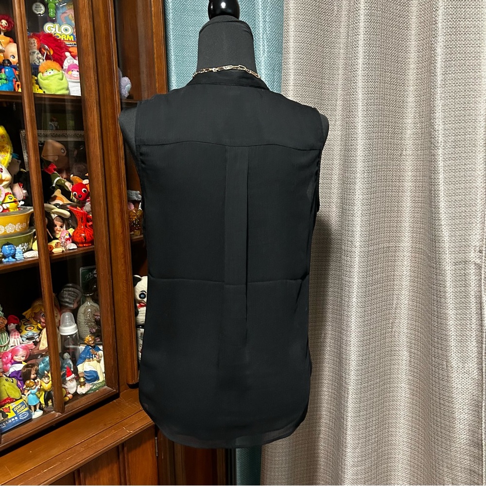 Elegant Black Ruffle Blouse Shell - Picture 5 of 6